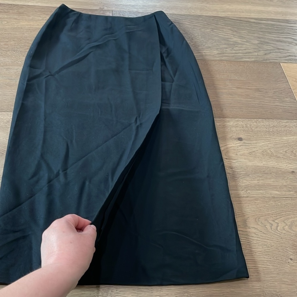 Industria Made in Italy 100% Wool Black Wrap Skirt IT42/US6 - Picture 6 of 10